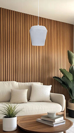 Pegasi Beyaz Mesh dokulu avize, Pinterest Tarzı Özel Tasarım Tekli Sarkıt Avize (Bioplastik) E27