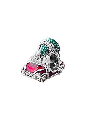 Yılbaşı Ağacı & Kırmızı Araba Charm |925 Ayar Gümüş