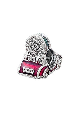 Yılbaşı Ağacı & Kırmızı Araba Charm |925 Ayar Gümüş