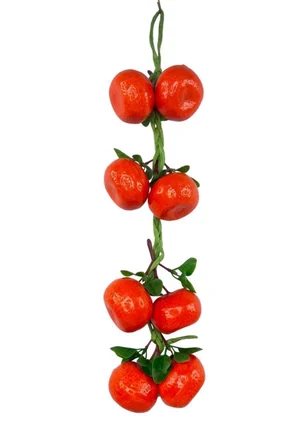 Yapay Mandalina Salkımı Süs 8 Mandalinalı Dekoratif  Yapay Meyve Sebze 