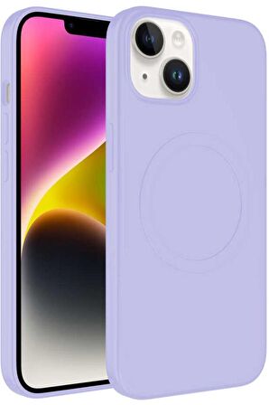 Apple iPhone 14 Plus Kılıf Magsafe Wireless Şarj Özellikli Pastel Renk Silikon Mat Kapak