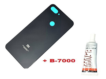 Tkgz Xiaomi Mi 8 Lite Arka Kapak Batarya Pil Kapağı (CAM+B-7000) SİYAH