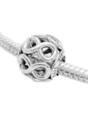 Kafes Tipi Sonsuzluk Charm |925 Ayar Gümüş