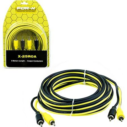 FOR-X X-25RCA-5 METRE RCA KALİTELİ-PROFESYONEL ANFİ KABLOSU