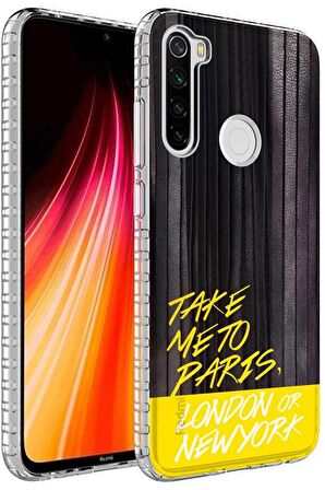 Xiaomi Redmi Note 8 Kılıf Airbag Kenarlı Renkli Desenli Elegans Silikon