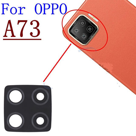 Tkgz Oppo A73 2020 Arka Kamera Camı Lens Yapışkanlı