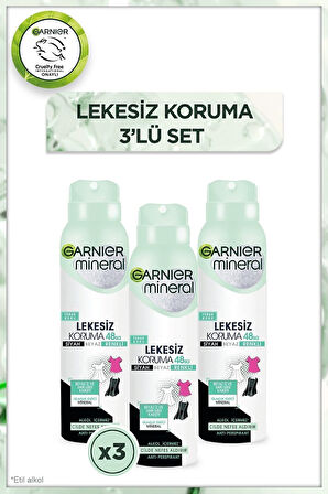 Garnier Mineral Lekesiz Koruma Ferah Koku Sprey Bayan 150 ml x 3 Adet