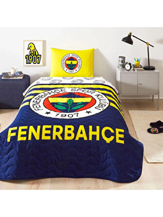 Taç Lisanslı Fenerbahçe Tek Kişilik Strıpe Yatak Örtüsü Seti