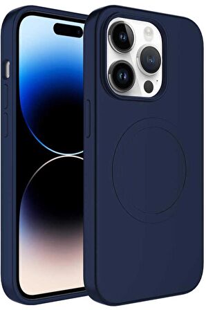 Apple iPhone 12 Pro Kılıf Magsafe Wireless Şarj Özellikli Pastel Renk Silikon Mat Kapak