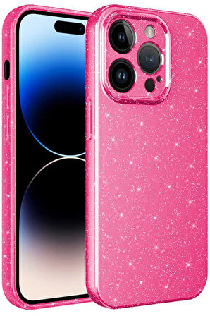 Apple iPhone 14 Pro Kılıf Kamera Korumalı Simli Parıltılı Lüks