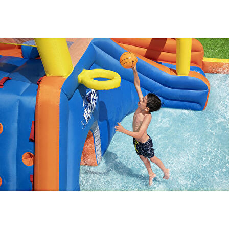 Mega Oyun Su Parkı Bestway Kaydırak ve Fiskiye Çocuk Şişme Oyun Havuz Parkı 551 x 502 x 265 cm