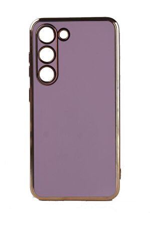 Galaxy S23 Plus Kılıf Kamera Korumalı Altın Kenar Tasarım Silikon