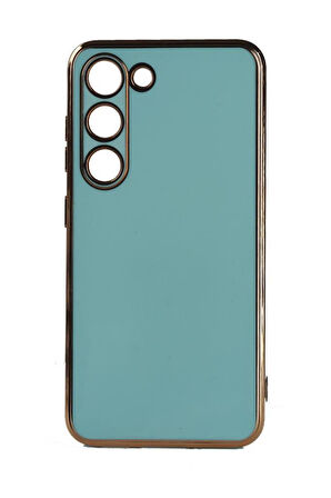 Galaxy S23 Plus Kılıf Kamera Korumalı Altın Kenar Tasarım Silikon
