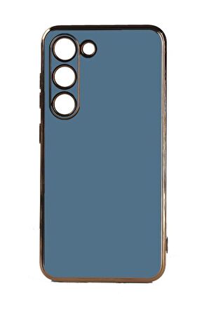 Galaxy S23 Plus Kılıf Kamera Korumalı Altın Kenar Tasarım Silikon