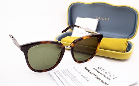 GUCCI  0073S 003 55  Unisex KAHVE Çekik Çerçeve Güneş Gözlüğü