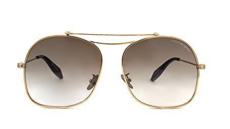 ALEXANDER MCQUEEN  AM0088S 004 59  Unisex GOLD Damla Çerçeve Güneş Gözlüğü