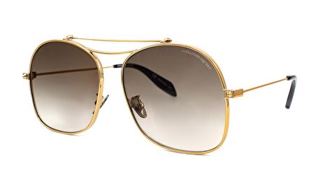 ALEXANDER MCQUEEN  AM0088S 004 59  Unisex GOLD Damla Çerçeve Güneş Gözlüğü