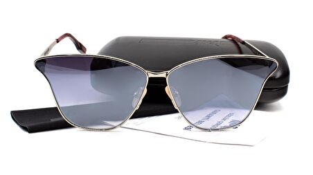 ALEXANDER MCQUEEN  MQ0087S 005 66  Unisex LAME Çekik Çerçeve Güneş Gözlüğü