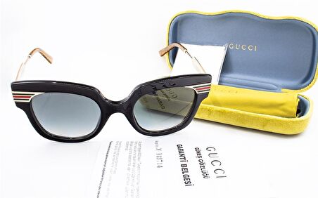 GUCCI  0281S 001 50  Unisex SİYAH Çekik Çerçeve Güneş Gözlüğü