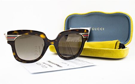 GUCCI  0281S 002 50  Unisex KAHVE Köşeli Çerçeve Güneş Gözlüğü