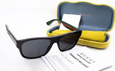 GUCCI  0340S 006 58  Unisex SİYAH Köşeli Çerçeve Güneş Gözlüğü