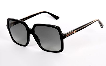 GUCCI  0375S 001 56  Unisex SİYAH Köşeli Çerçeve Güneş Gözlüğü