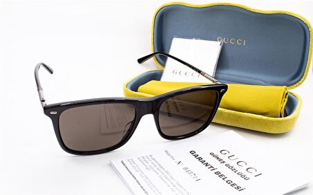 GUCCI  0518S 001 54  Unisex SİYAH Köşeli Çerçeve Güneş Gözlüğü