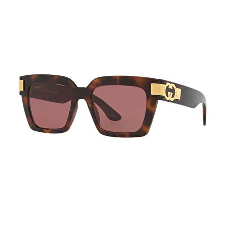 Gucci GG 1689S 002 54 Kadın Kare Kırçıllı Kahverengi Kemik Güneş Gözlüğü