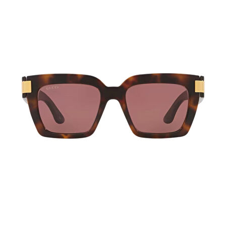 Gucci GG 1689S 002 54 Kadın Kare Kırçıllı Kahverengi Kemik Güneş Gözlüğü
