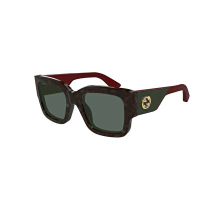 Gucci GG 1663S 002 52 Kadın Kare Kırçıllı Siyah Kemik Güneş Gözlüğü