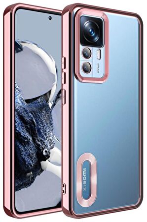 Xiaomi Mi 12T Pro Kılıf Köşeleri Renkli Şeffaf Kamera Korumalı Silikon Luxury Kapak