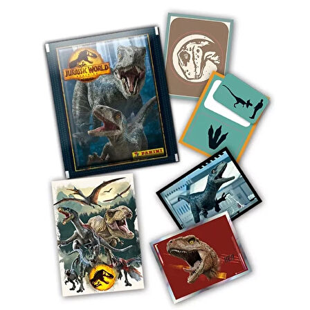 Jurassic World Dominion Sticker Collection - 1 Kutu (36 Paket=144 sticker+36 Kart)