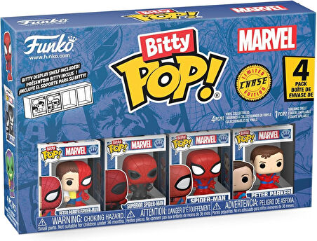 Bitty Pop 4-Pack Spider-Man - Peter Parker - Spider-Man, Superior Spider-Man,