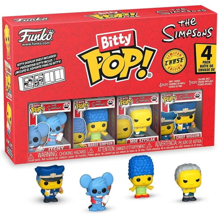 Funko Bitty Pop The Simpsons - Itchy, Marge Simpson, Moe Szyslak, Chief Wiggum 4-Pack