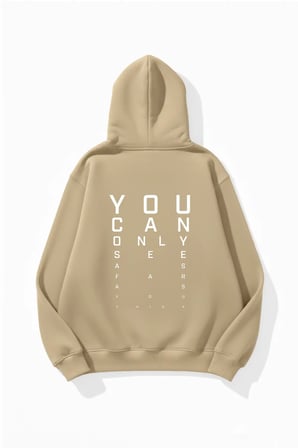 Unisex Yumuşak Dokulu Odak Baskılı Tasarım Oversize 3 İplik Hoodie Sweatshirt