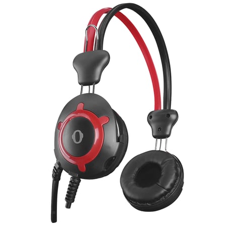 Sn-58 Siyah Kırmızı Esnek Mikrofonlu Helezon Yaylı Kablo Mikrofonlu Kulaklık