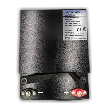 Ortec 60V 20AH LiFePO4 Elektrikli Motosiklet Aküsü - 60V 5A Lityum Şarj Aleti Seti