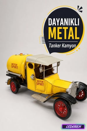 Dekoratif Metal İspirto Tankeri Nostaljik Vintage Kamyon Maketi El Yapımı Biblo Ofis Ev Dekoru C0797