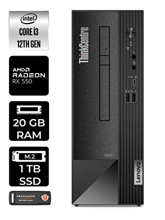 Lenovo NEO 50S i3 12100 20GB RAM 1TB SSD RX550/4GB W11PRO 11SX002VTX MASAÜSTÜ PC & PER4 BELLEK