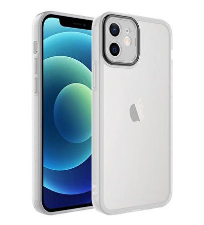 Apple iPhone 11 Kılıf Metal Kamera Korumalı Transparan Renkli Kapak
