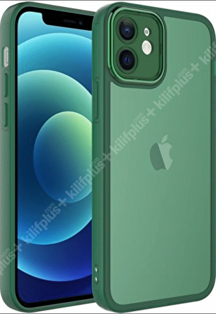 Apple iPhone 11 Kılıf Metal Kamera Korumalı Transparan Renkli Kapak