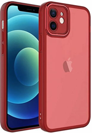 Apple iPhone 11 Kılıf Metal Kamera Korumalı Transparan Renkli Kapak