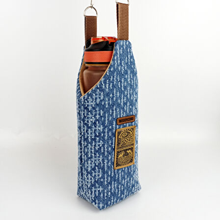 Woodycord 1 Litrelik El Yapımı U Model Etnik Kot Matara Kılıfı
