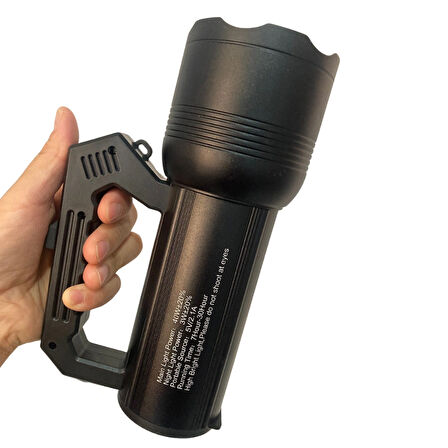 powerdex PD-9400 Profesyonel Zoomlu 40W / 4000 Lümen / Çelik Kasa Avcı El Feneri (Yeni Ürün) Şarjlı