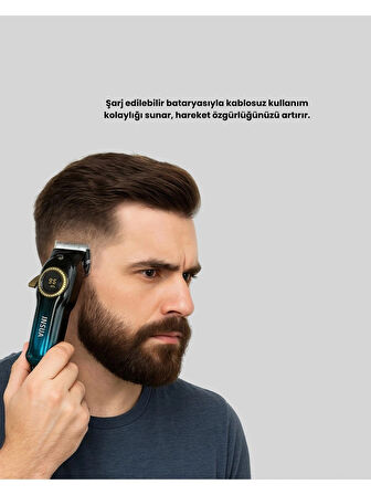Insua Hk 610 Profesyonel Dijital Saç Sakal Kesim Tıraş makinesi