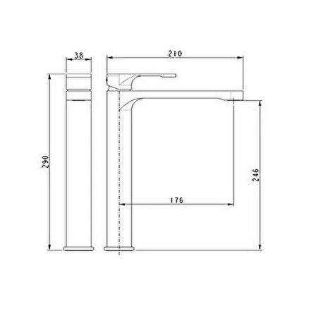 Bocchi Riva Yüksek Lavabo Bataryası Krom 1029-0002