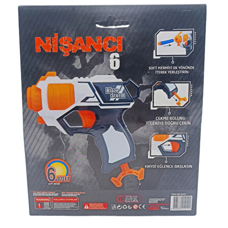 Prestij Oyuncak Nişancı-6 Dart Tekli Fırlatıcı FAB.5959