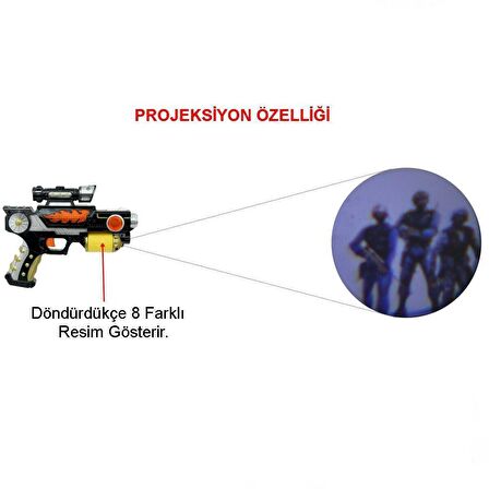 Projeksiyon Özellikli Pilli Sesli Tabanca