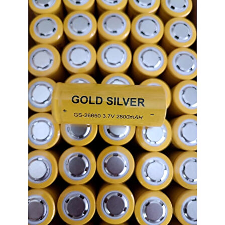 Gs-26650 3.7v 2800mah Li-ion Şarj Edilebilir Pil Gold Silver Lityum Pil