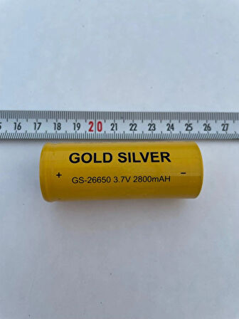 Gs-26650 3.7v 2800mah Li-ion Şarj Edilebilir Pil Gold Silver Lityum Pil
